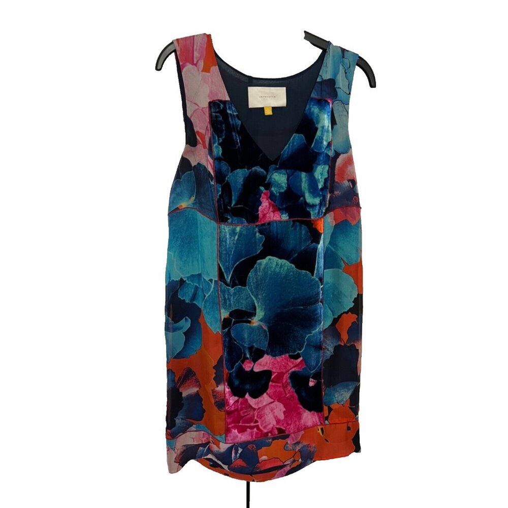 Anthropologie Leifstodottir Dress 8 Silk Blend Sleeveless Mixed Media Colorful - Picture 6 of 13